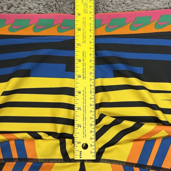 Nike Leggings Womens Small Black Rainbow Striped Athletic Ankle Stretch - Picture 8 of 12